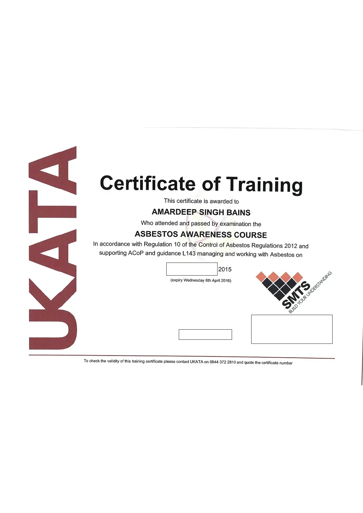 Asbestos awareness Course