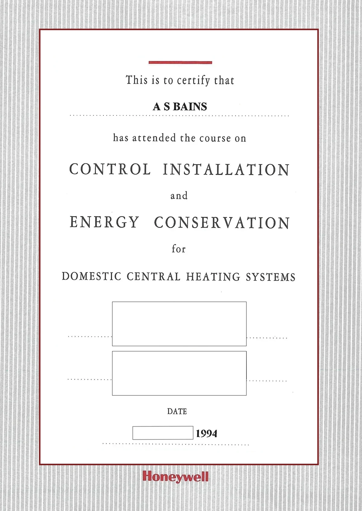 Honeywell - Controls & Energy Conservation